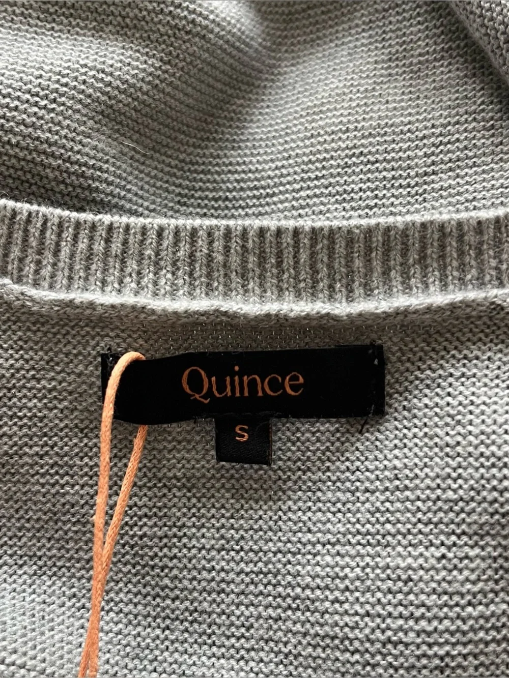 Quince Lightweight Cotton Cashmere Link-Stitch Dolman Heather Grey Sweater NWT S - Picture 11 of 16